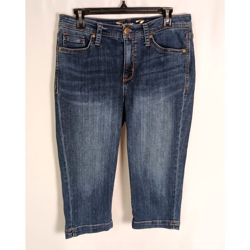 Seven7 Dark Blue Cropped Women's Jeans